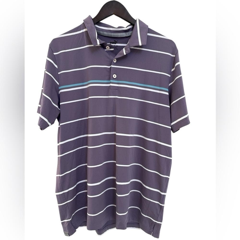 Puma Men's Striped Golf Polo Shirt